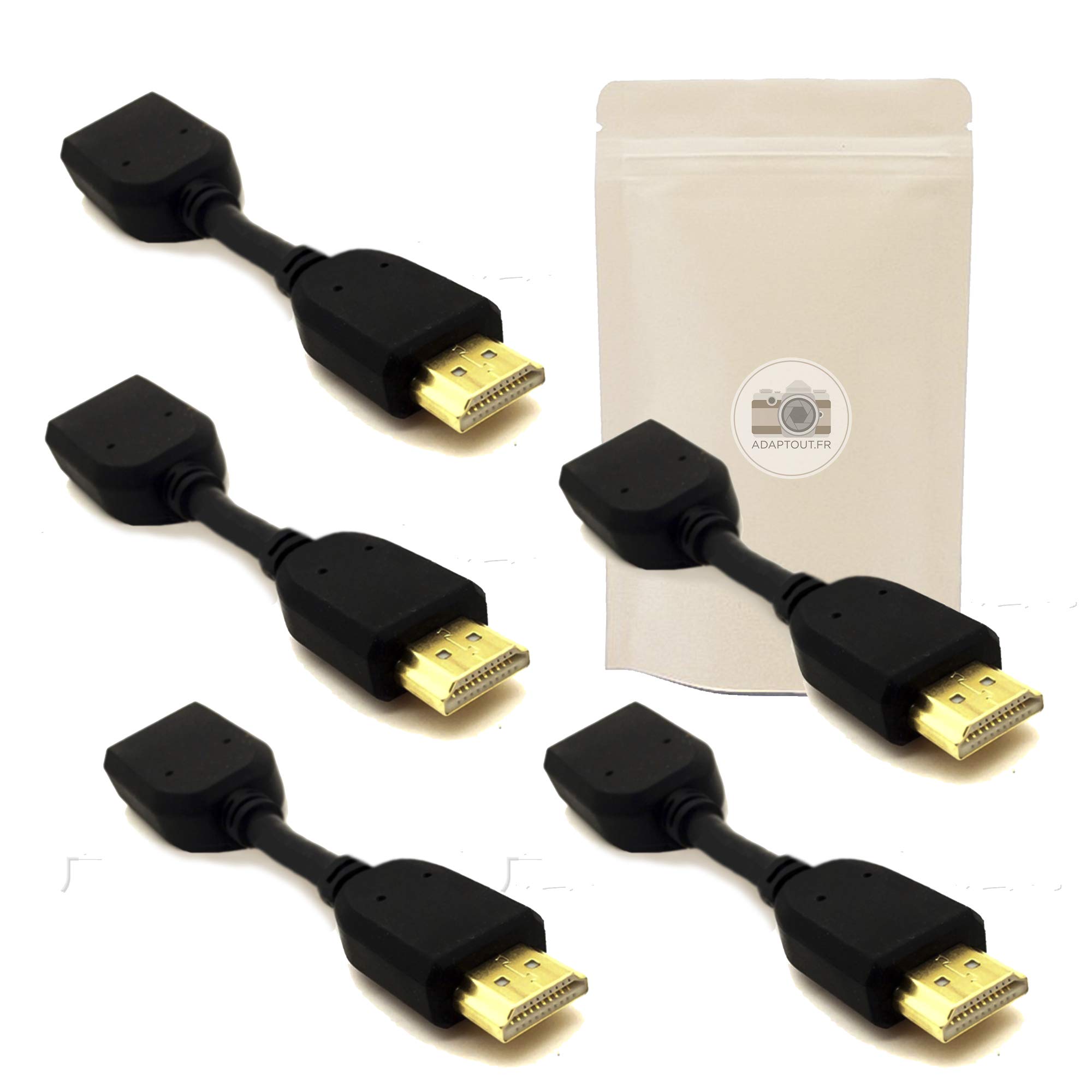 5x HDMI Flexible HDMI Male to HDMI Female Adapter Gold Plated Connector