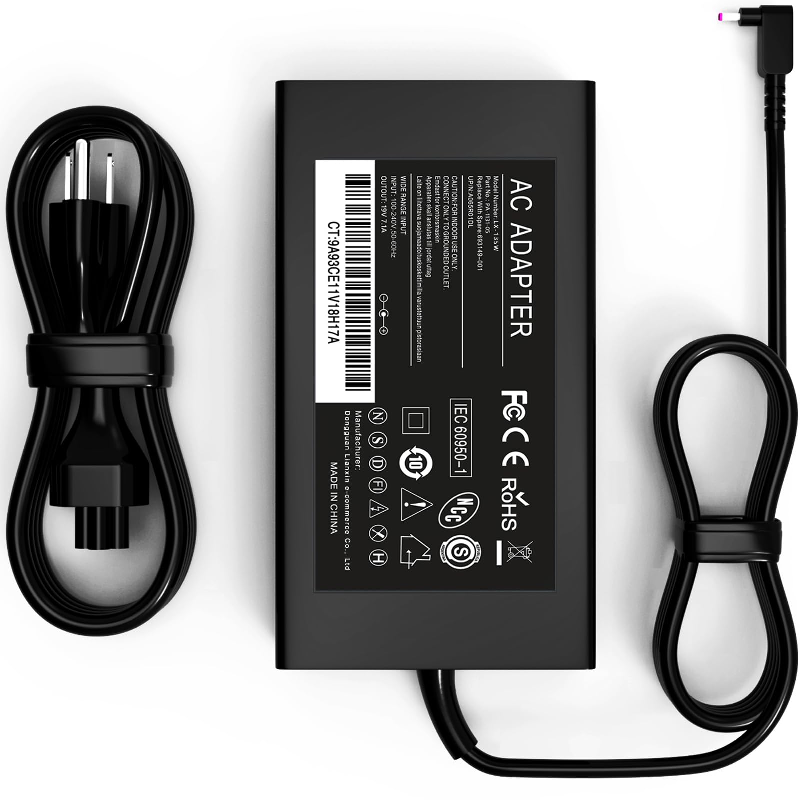 Photo 1 of Nivjuky 135W Laptop Charger, Compatible with Acer Nitro 5 Gaming Laptops AN515-55 AN515-54 AN515-53 AN515-51 AN515-44, Nitro V15 V16 V17, N18C3 N18C4 N17C1 AC Adapter Fast Charging Supply
