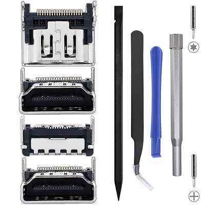 Ikpek 4 Pack Replacement HDMI Port for Sony PlayStation 5 PS5 Display Socket Jack Interface Connector Repair Kit