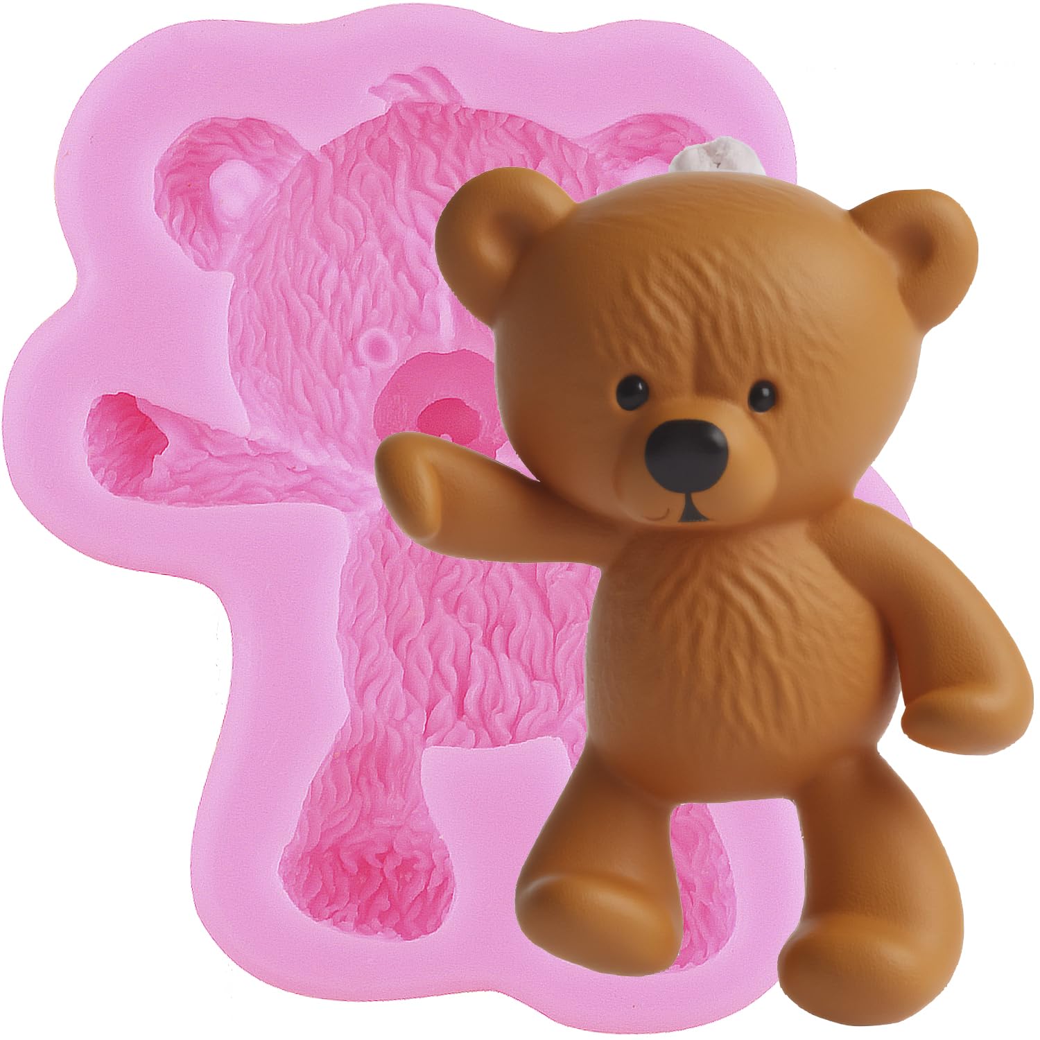 XMOLDNMS Silicone Fondant Moulds - Bear Candy Chocolate Mould for Teddy Bear Cake Decorating, Cupcake Topper, Gum Paste, Polymer Clay