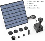 AISITIN DIY Solar Fountain Pump with 6 Nozzles 110x110mm Panel Pond Kit view 9