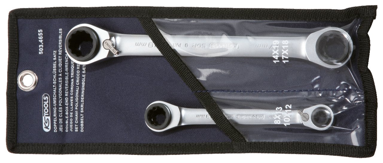 KS Tools 503.4655 Gear+ 4-in-1 Spanner Set (2 Pieces) 8-19mm