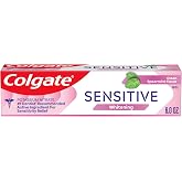 Colgate Sensitive Whitening Toothpaste Gel, Clean Spearmint, 6 oz | Whitening Toothpaste for Sensitive Teeth, Made with 5% Potassium Nitrate, Helps Whiten, Prevent Bad Breath, and Sensitivity