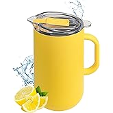 Served Premium Insulated Pitcher (2L/66oz) - Double Walled, Copper Lined Stainless Steel Pitcher with Lid - Vacuum Insulated Carafe for Hot Coffee, Tea, Iced Drinks, Water, Cocktails, and More