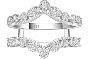 SHELOVES JEWELRY SHELOVES Vintage Style Ring Enhancers for Engagement Ring Adjustable Wedding Bands 925 Sterling Silver 5-10