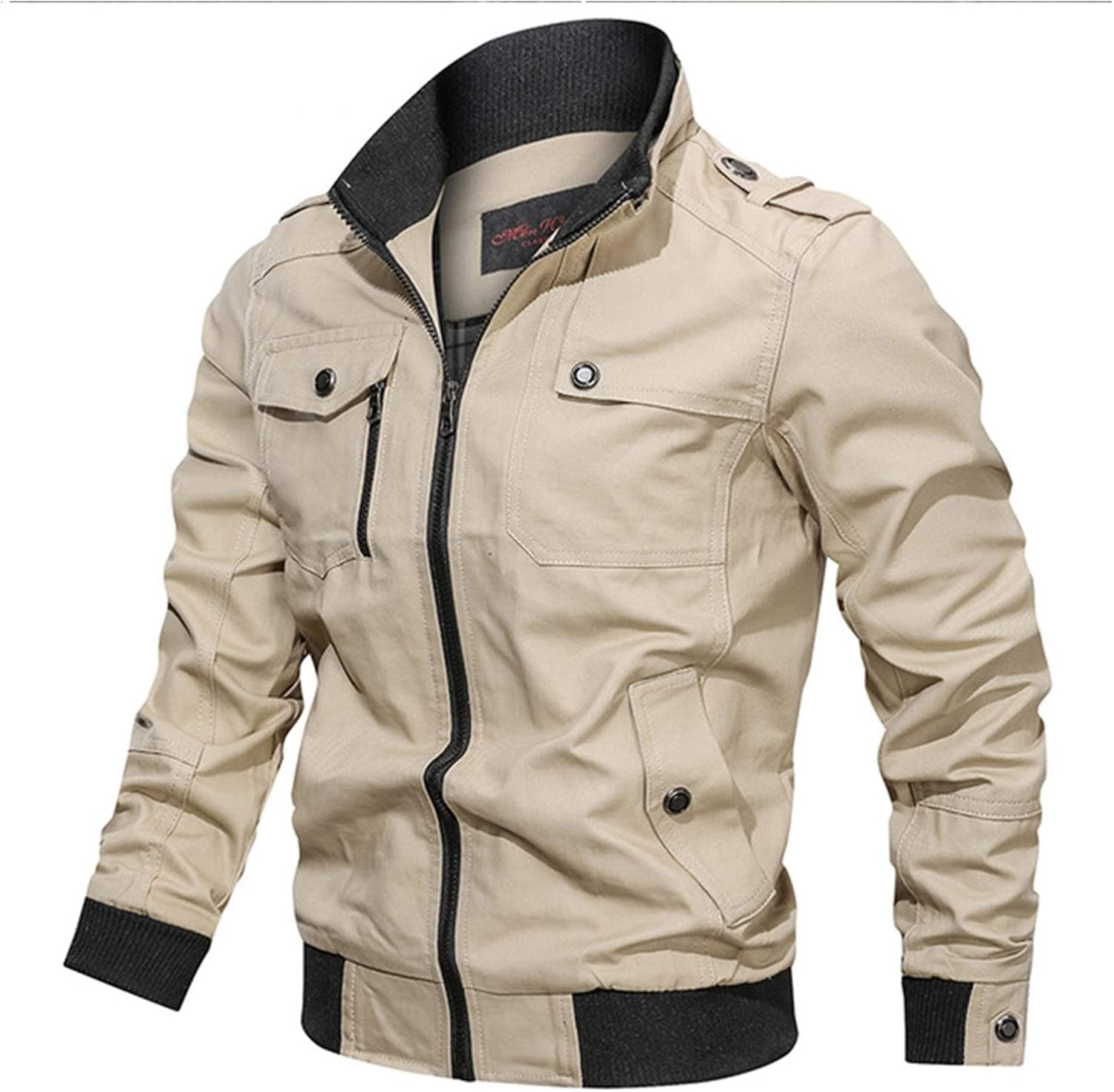 Amazon.com: 2020NEW Casual Solid Jacket Men Cotton Multi-pocket Bomber Jackets Male Spring 