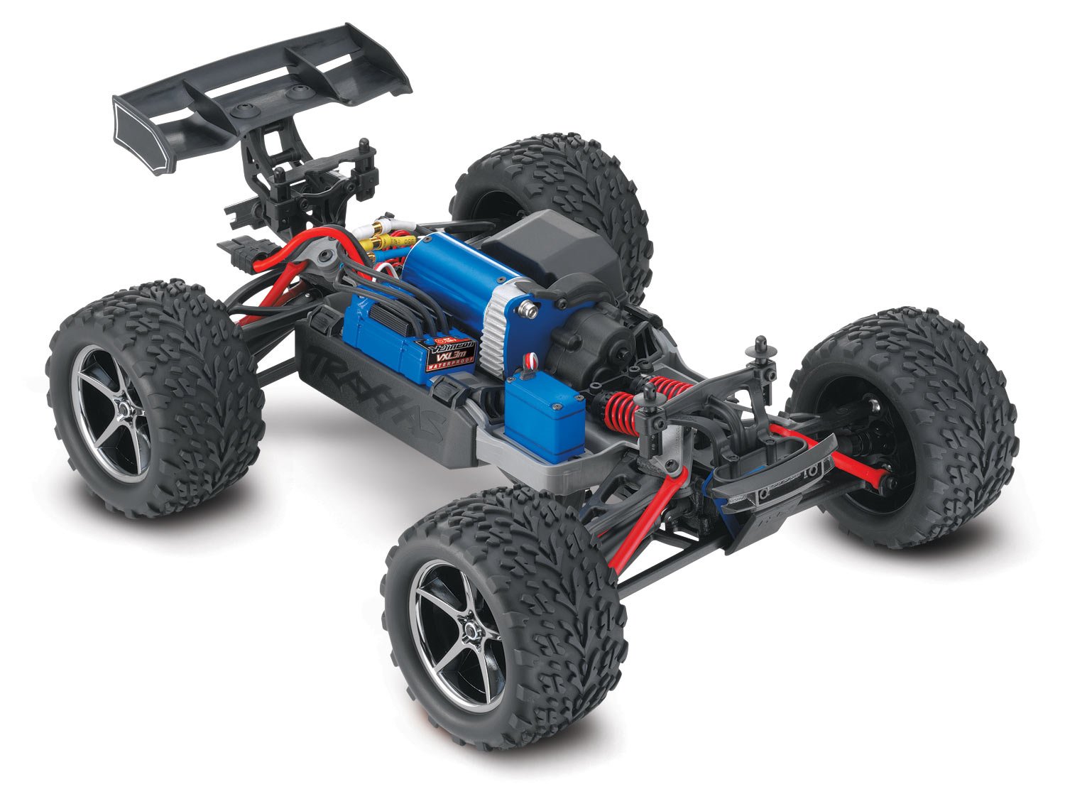 Amazon.com: Traxxas E-Revo VXL 1/16-Scale 4WD Racing Monster Truck with TQi  2.4 GHz Radio & TSM, Blue: Toys & Games