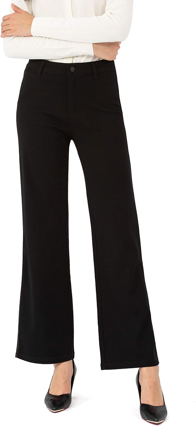 Bamans Damen Schwarze Hose mit Bootcut Elegante Hose Damen Bootcut Stretch Work Casual Business