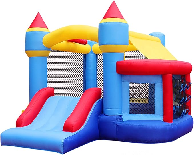 RETRO JUMP Bouncer Kids Bounce House Slides Pink Bouncy