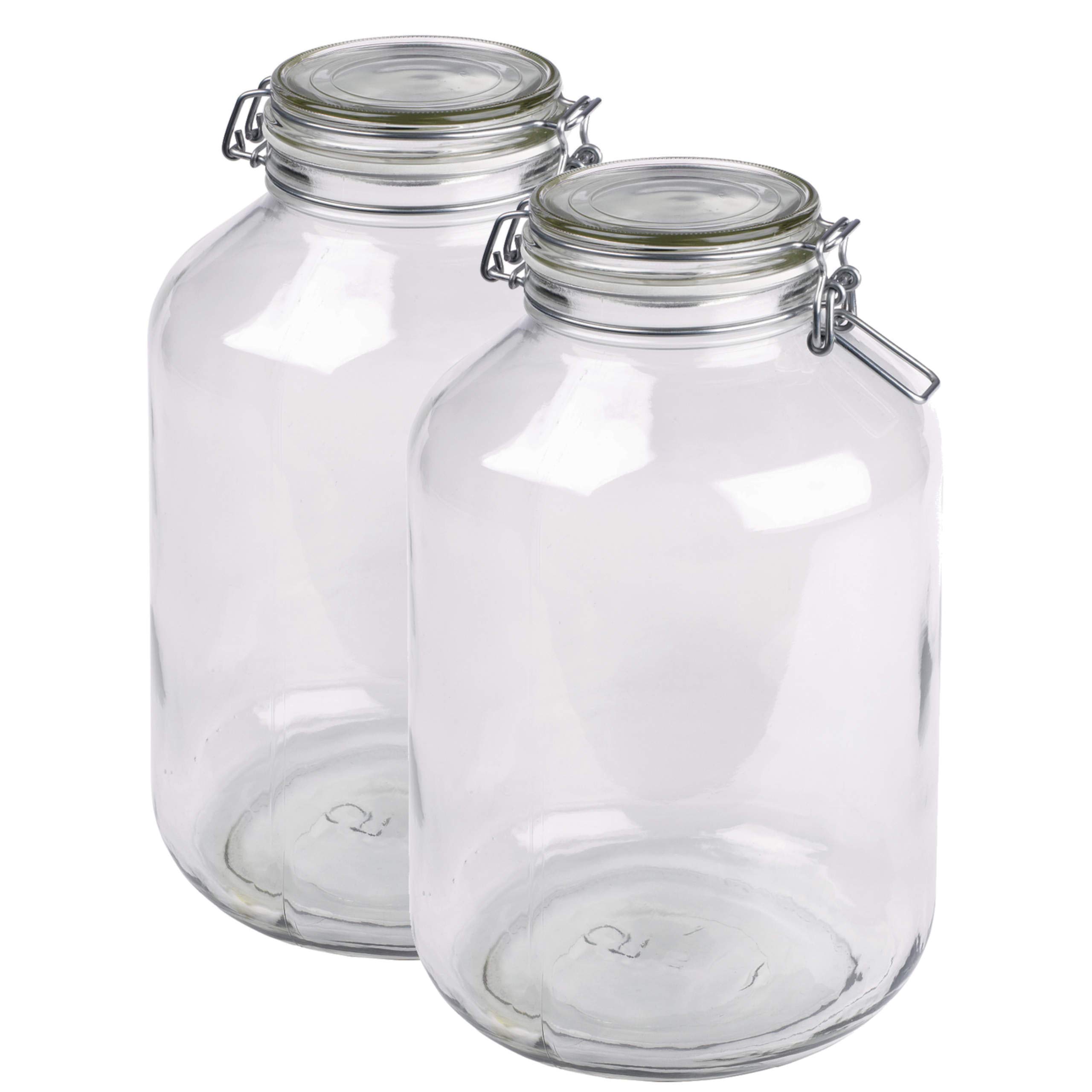 Mäser, Gothika Series, 2 x 4.8 Litres Large Storage Glasses with Swing Top, Gherkin Clip Top Glass Jars