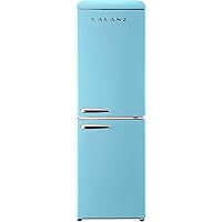 Galanz GLR74BBER12 Retro Bottom Mount Refrigerator, Adjustable Mechanical Thermostat with True Freezer, Blue, 7.4 Cu Ft