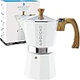 GROSCHE Milano Stovetop Espresso Maker Moka Pot 6 espresso Cup - 9.3 oz, White - Cuban Coffee Maker Stove top coffee maker Mo