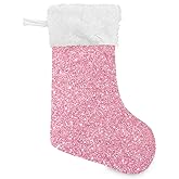 Qilmy Pink Christmas Stockings Personalized Christmas Stocking 18 Inch Large Xmas Stocking for Holiday Family Party Decor Xmas Gifts