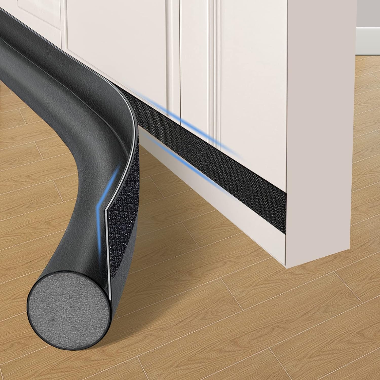 Draft Stoppers - Door Draft Stopper, 37 Inch Adjustable Under Door Draft Blocker Sound Proof Draft Guard for Bottom of Doors Seal Gap, Reduce Noise, Cold Air, Dust, Odor, Light, Fit for Interior/Exterior Doors