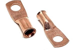 WINDYNATION 25 pcs WNI 6 Gauge x 5/16 Pure Copper Battery Welding Cable Lug Connector Ring Terminals