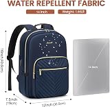 LOVEVOOK Laptop Backpack 15.6 Inch Women USB Charging Navy Blue view 3