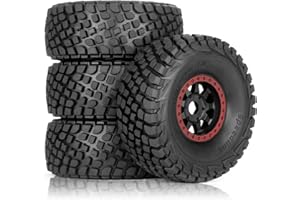 PYFORE 1/7 Mojave Desert Short Course Truck Tires Wheel Compatible with TRAXXAS UDR Off-Road Buggy Tire 17MM Adapter Wearable FS 336184 RC Model Car (red)