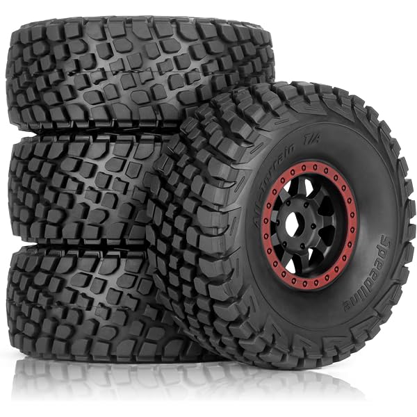 4 Ruote Complete 1/8 RC Buggy Con Pneumatici Neri - Esagono 17mm Per ARRMA HPI TRAXXAS