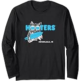 Hooters Honolulu Hawaii Surfing Hootie the Owl Restaurant Long Sleeve T-Shirt
