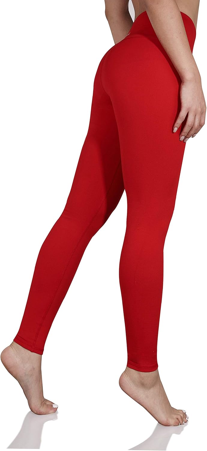 ODODOS Women's High Waist Yoga Leggings, Tummy Control Workout Running Compression Yoga Leggings with Inner Pocket: Clothing