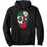 Mexican Filipino Flag Mexico Philippines Sugar Skull Pullover Hoodie