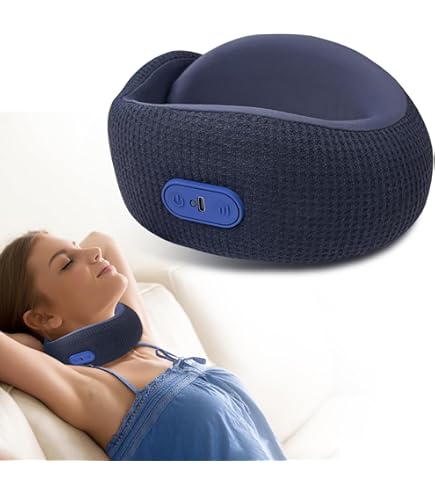 vibrating neck pillow amazon Amazon.com: Vibrating Microbead Neck Massage Travel Pillow - Airplane  Travel Essentials for Women Kids & Men - Car Essentials Travel Accessories  Road Trip Essentials - Ergonomic main image 1