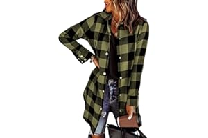 EVALESS Color Block Plaid Shacket Jacket Womens Fall Clothes Fashion Outfits