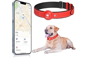 MODUS GPS Tracker for Dogs, 2 in 1 Pet Tracking Smart Collar (Only iOS), No Monthly Fee GPS Tracker Dog Collar, Real-time Location Comfortable PU Tracker Tag for Small, Medium Large Dogs(Locator Included)