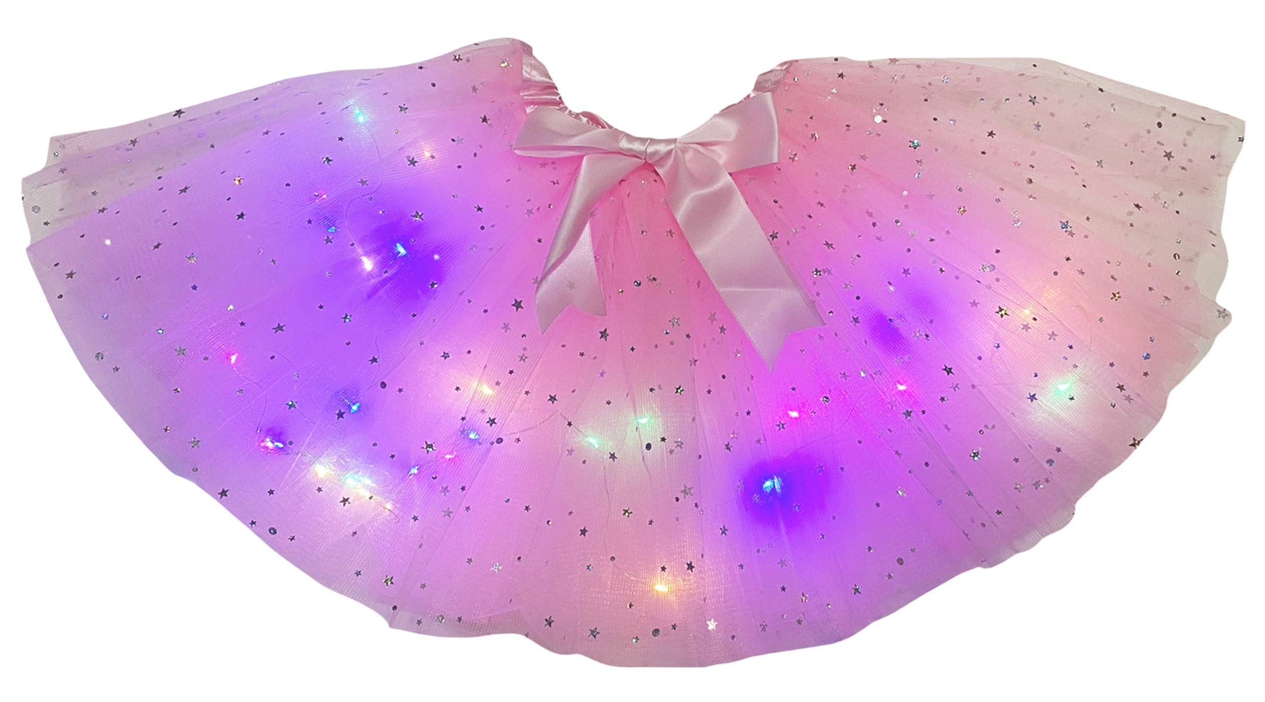 Petitebelle Single Color Bling Stars Led Lights Girl Tulle Tutu 1-5y (Light Pink, One Size) — image 1