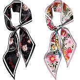 BHAHB 2PCS Hair Head Scarf Silk Feeling Long Satin Neck Satin Scarves for Handbag Cute Decoration Aesthetic Women 59 * 6.7''