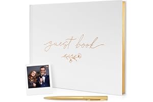 J&A Homes Elegant Wedding Guest Book - Guestbook for Wedding Reception, Bridal Shower, Baby Shower, Birthday, Anniversary & E
