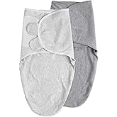 Organic Baby Swaddle Sleep Sacks, 2-Pack Swaddles for Newborns Baby Essentials, Infant 0-3 Months, 100% Cotton Soft & Snug Adjustable Wrap Nursery Swaddling Blankets Improves Sleep