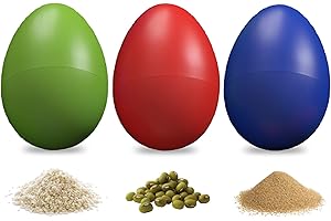 NextEgg Egg Shaker Set - Non Toxic Baby Musical Instruments and Toddler Percussion - Music Shaker Eggs for Infants, Kids and Adults - Hand Shaker Rhythm Instrument for Classroom or Preschool (3-Pack)