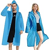 COOY Rain Coats (2 Pack) - Reusable EVA Rain Ponchos For Adults Rain Jackets Raincoats For Men Women