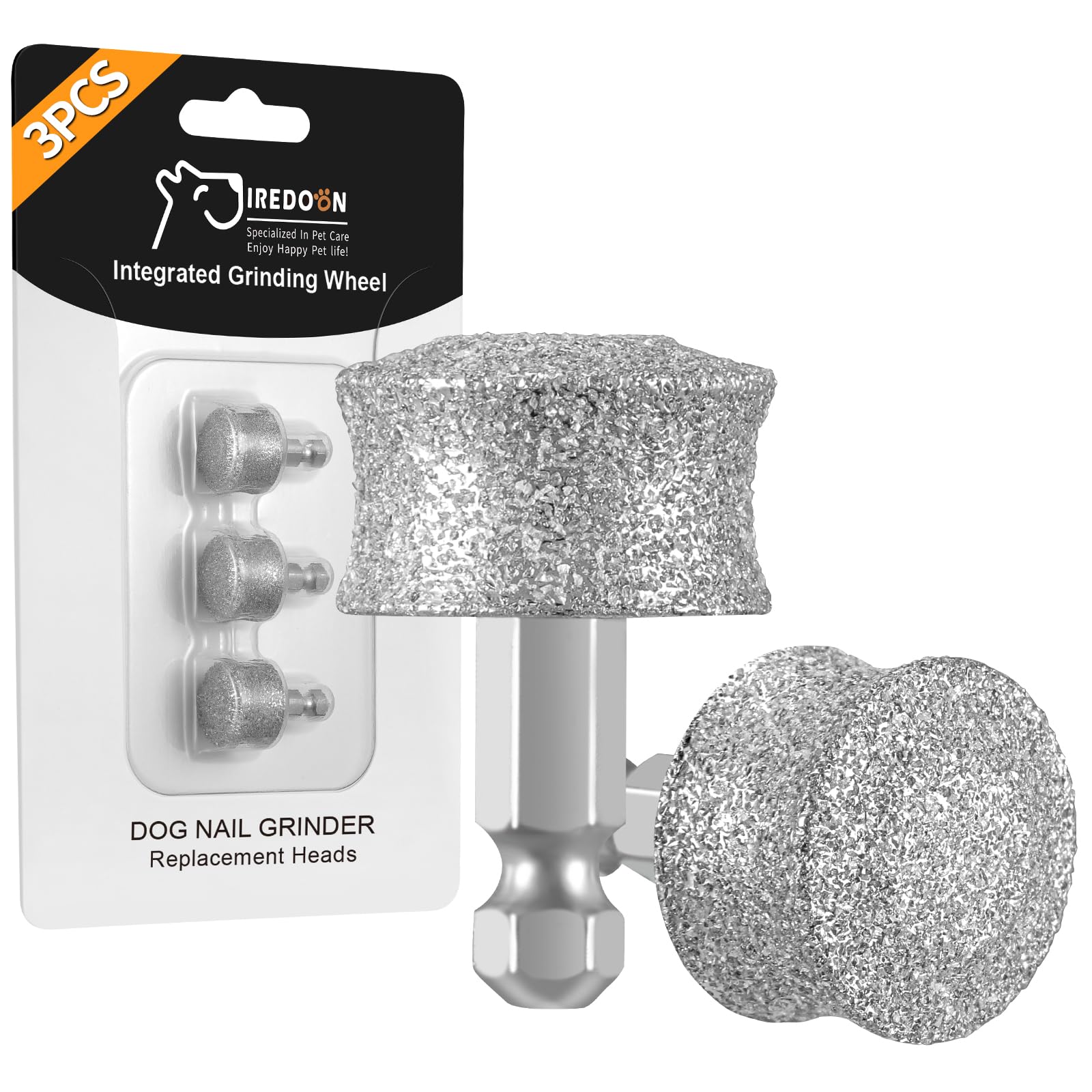 IREDOON Dog Nail Grinder Replacement Head-Integrated Grinding Head for Casfuy and Most Brands, Highly Efficient, Safe and Durable (3pcs)