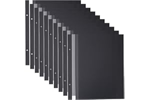 AHANDMAKER 10 Sheets Self Adhesive Refill Pages, 12x10 inch Photo Album Self-Stick Inner Page Two-Hole Scrapbook Expansion Page Refill Protectors for Archival Photo Album Wedding Birthday Gift, Black