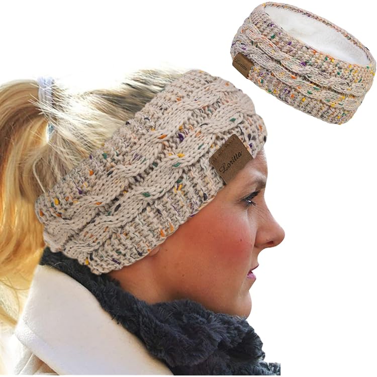 x3 Vintage Headbands with fleece lining, Head Wrap Ear Band, Some moth holes Women Ear Warmer Earmuff Hair Head Band Warm Headscarf  main image 4