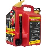 SureCan 5 Gallon Type II Storage Container &ndash; Rotating Spout, Self-Venting Design &amp; Spill-Controlled Dispensing &ndash; Durable Multi-Purpose Utility Can (Red, SUR5SFG2)
