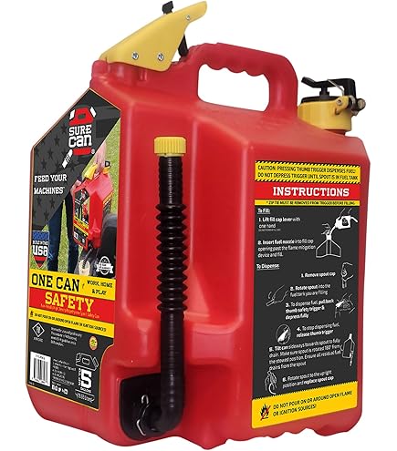 5 Gallon Jerry Can 4-Pack - FDA Compliant HDPE Chemical Storage Containers With Handles, Made In USA