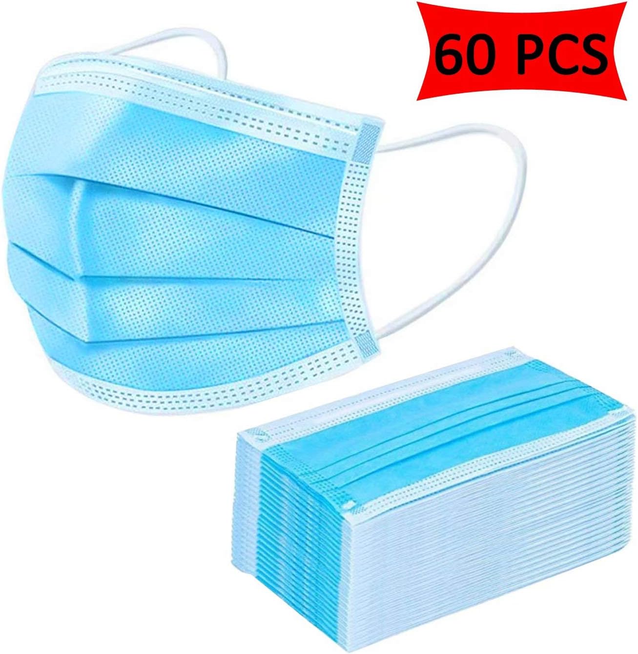 Facial Cover 60-Pack 3 Layer Wearing Face Cover