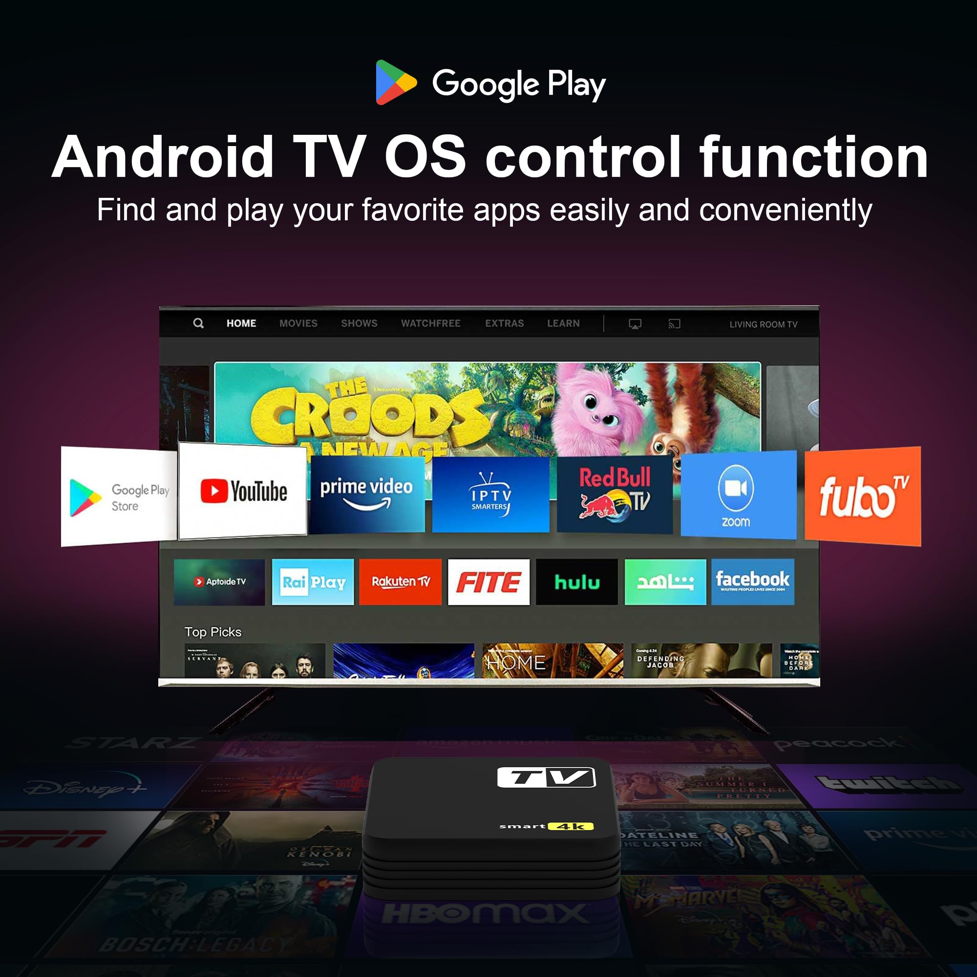 YFDSPSM 4K+ | HD/4K/HDR Streaming Device Featuring Remote, TV Controls, Blazing Fast Wi-Fi & Premium HDMI – Quick & Easy Setup