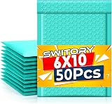 Switory 50pcs Padded Envelopes A5 Bubble Mailers 6x10in Green