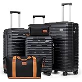 Cosbarn Luggage Sets 5 Piece Suitcases with Wheels, Suitcase Set ABS Hard Case Luggage with Spinner Wheels Durable Travel Luggage