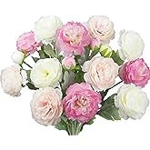 FAICOIA 6 Pcs Artificial Flowers Silk Peony Rose Single Stem Artificial Flowers Pink Faux Peony Bouquet Floral Arrangement Bundle Fake Flowers Bulk for Table Centerpiece Wedding Farmhouse Home