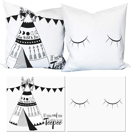 Amazon Com Senseware Teepee Eyelash Throw Pillow Covers Cases