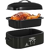 Sunvivi 14 Quart Roaster Oven, Electric Slow Cooker Roaster Oven with Self-Basting Lid, Turkey Roasters with Removable Pan an