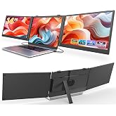 Laptop Screen Extender, 14'' FHD 1080P Ultra-Slim Triple Portable Monitor for Laptops, Two Cable USB-C Travel Monitor Extender Plug &amp; Play for 13"-17" Laptop, Compatible with Wins/Mac/Android/Chrome