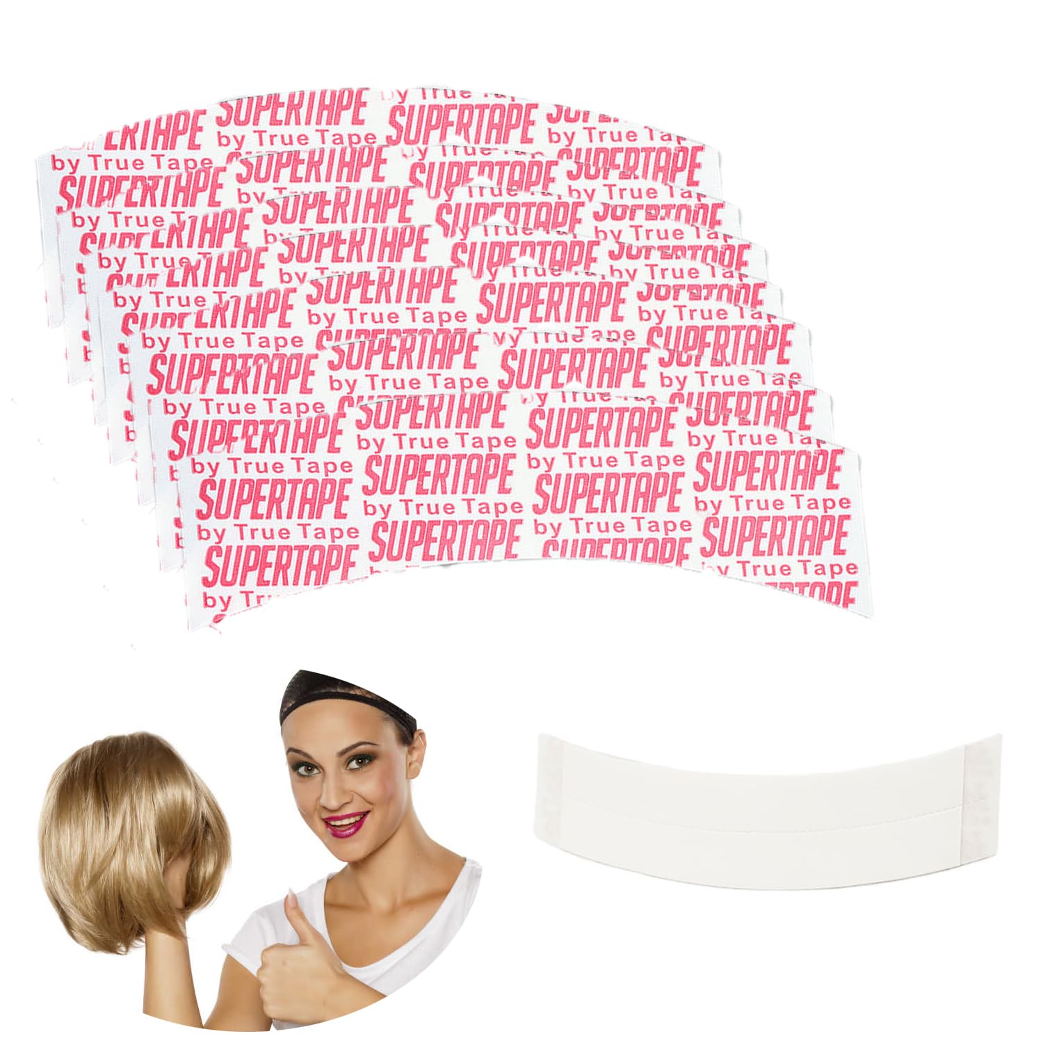 iHMeiju 50pcs Double-Sided Wig Tapes, Invisible Lace Front Wig Tape, Waterproof Lace Tape & Toupee Hairpiece Strip for Extension