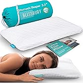 BLISSBURY Stomach Sleeping Pillow – Ultra Thin 2.6" Memory Foam for Neck and Cervical Support | Flat Pillow for Belly Sleeper | Low Loft Design for Comfort and Better Sleep