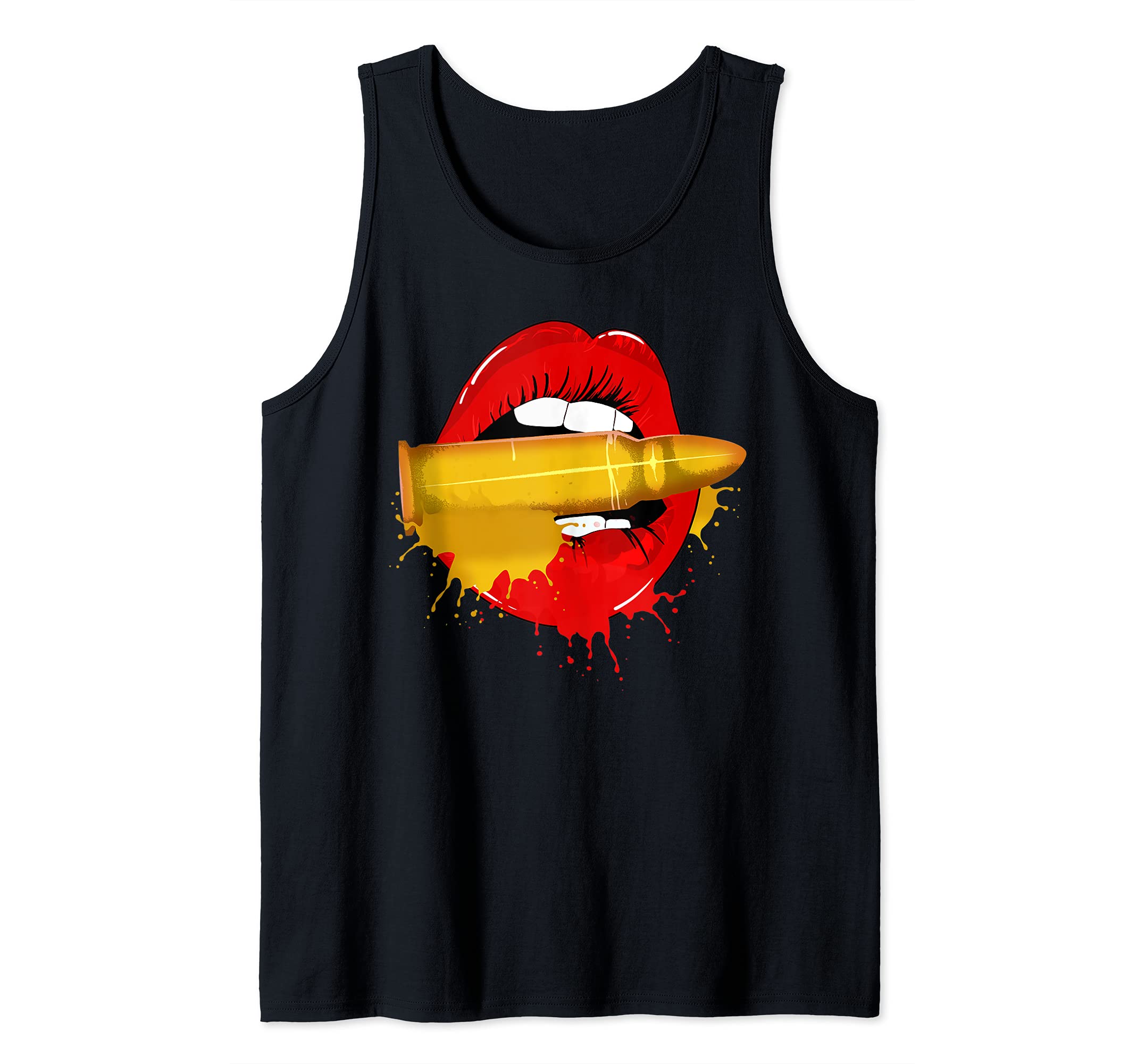 Biting the Bullet I Red Lipstick I Lips I Bullet Tank Top